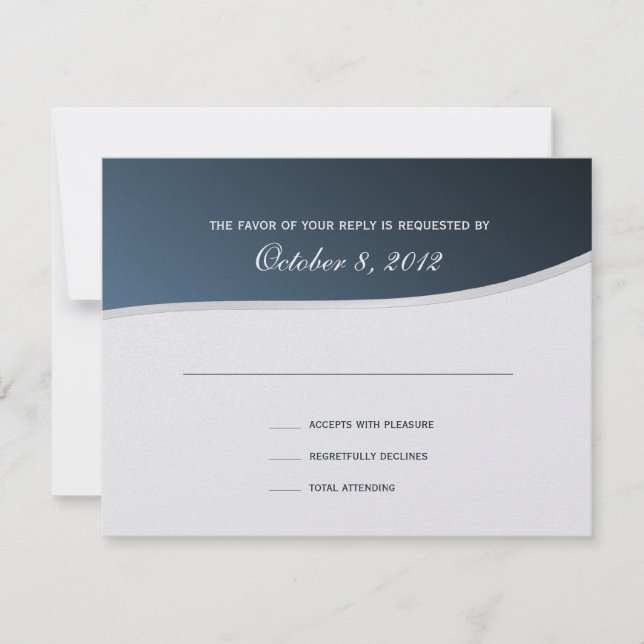 Silver Blue Music Response Card RSVP Karte (Vorderseite)