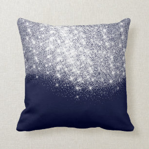 Silver Blue Navy Grau Glitzer Makeup Artist Beauty Kissen