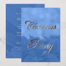 Silver Blue Poinsettia Weihnachtsfeier Party Einla