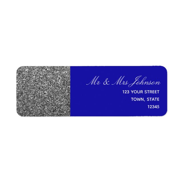 Silver Blue Return Address Label (Vorne)