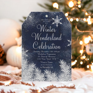 Silver Blue Snowflake Corporate Winter Wunderland Einladung