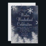 Silver Blue Snowflake Corporate Winter Wunderland Einladung<br><div class="desc">Watercolor blauer Schneeflocken Winter Weihnachtsfeier mit Imitaten Silber ,  elegantes,  modernes und winterliches Wunder Corporate Fest Thema mit Imitaten Silber Schneeflocken,  fallendem Schnee,  Sternenstaub und schneebedeckten Filialen. Ideal für Winterfeiern,  Weihnachten und Neujahr . Text vollständig anpassbar</div>