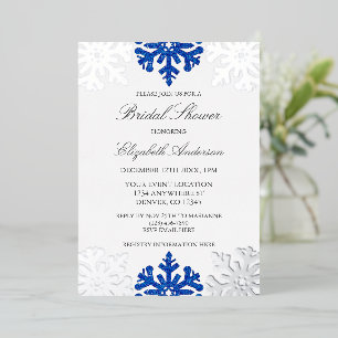 Silver Blue Snowflake Winter Brautparty Folieneinladung