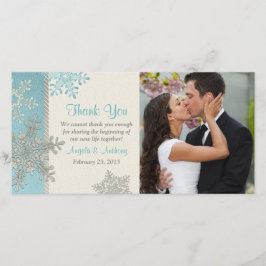 Silver Blue Snowflake Winter Wedding Danke