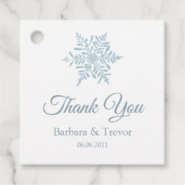 Silver Blue Snowflakes Winter Wedding Danke Geschenkanhänger