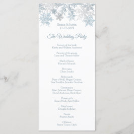 Silver Blue Snowflakes Winter Weihnachtskarte Programm