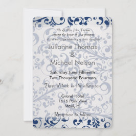 Silver Blue Wedding Einladung