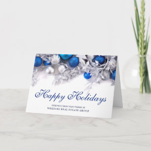 Silver Blue Weihnachtsschmuck Corporate Gruß Feiertagskarte