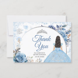 Silver Blue Winter Snowflake 15 Anos Vielen Dank Dankeskarte