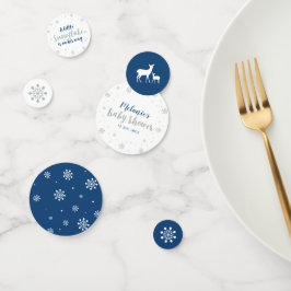Silver & Blue Winter Snowflake Boy Baby Showkon Konfetti