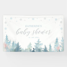 Silver & Blue Winter Wonderland Baby Dusche