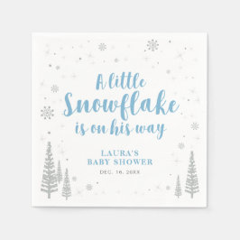 Silver & Blue Winter Wonderland Snow Baby Dusche Serviette