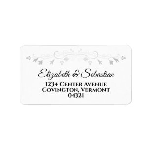 Silver Blüh Elegant Wedding Address Label Adressaufkleber