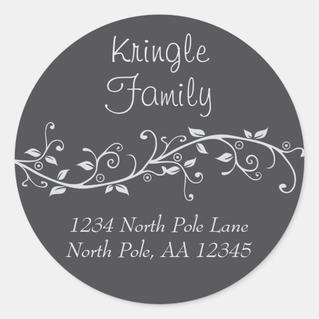 Silver Blüh Name Address Aufkleber (Vorderseite)