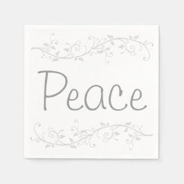 Silver Blüh Peace Christmas Party Serviette