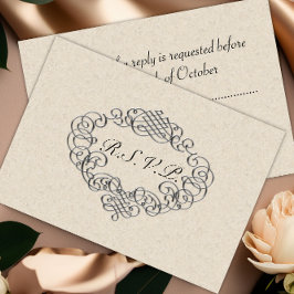 Silver Blüh Wedding RSVP Karte