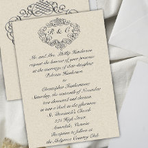 Silver Blühe Mit Monogramm Cream Wedding
