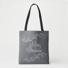 Silver Blühte Frohe Weihnachten Tasche