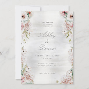 Silver Blush Garden Wedding Einladung