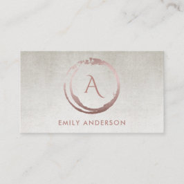 SILVER BLUSPINK BRUSH MARK CIRCLE LOGO MONOGRAM VISITENKARTE