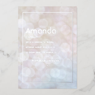 Silver Bokeh Anniversaire Foil Invitation