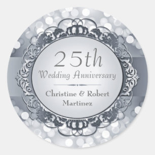 Silver Bokeh Sticker zum 25. Jubiläum