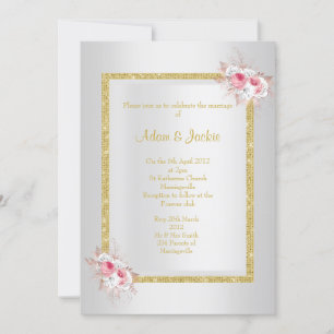 Silver Bouquet ELEGANT CLASSY WEDY Einladung