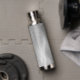 Silver Brushed Metal Abstrakt Trinkflasche (Insitu (Gym))