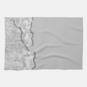 Silver Brushed Metal Glitzer Geschirrtuch