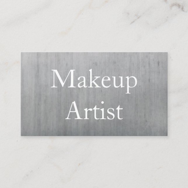 Silver Brushed Metal Hair Stylist Makeup Artist Visitenkarte (Vorderseite)
