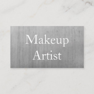 Silver Brushed Metal Hair Stylist Makeup Artist Visitenkarte