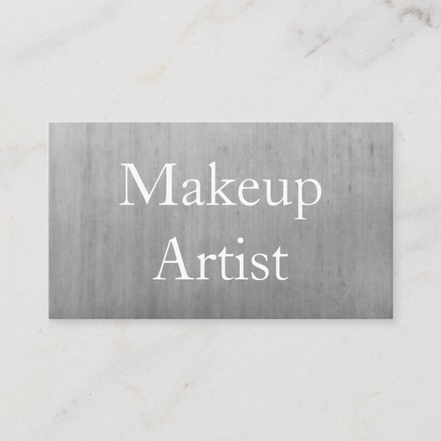 Silver Brushed Metal Hair Stylist Makeup Artist Visitenkarte (Vorderseite)