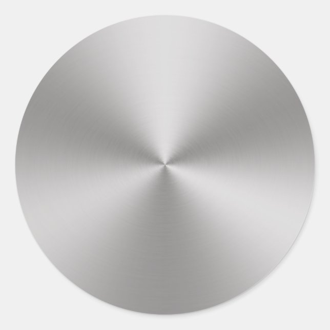 Silver Brushed Metal Look | Radial Runder Aufkleber (Vorderseite)