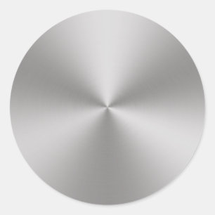 Silver Brushed Metal Look Radial Runder Aufkleber