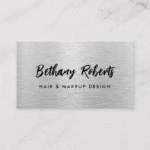 Silver Brushed Metal Moderne Skripthaare und Makeu