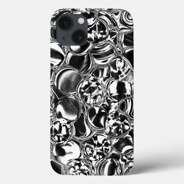 Silver bubbles with glass or metal tone Case-Mate iPhone hülle (Rückseite)