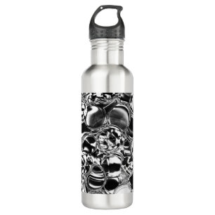 Silver bubbles with glass or metal tone edelstahlflasche