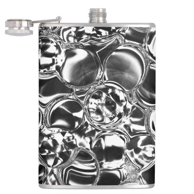 Silver bubbles with glass or metal tone flachmann (Geöffnet)