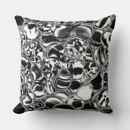 Silver bubbles with glass or metal tone kissen