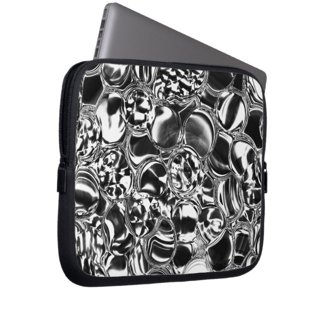 Silver bubbles with glass or metal tone laptopschutzhülle (Vorne Rechts)