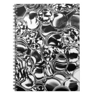 Silver bubbles with glass or metal tone notizblock