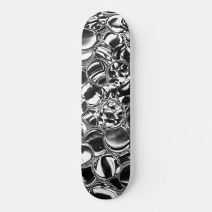 Silver bubbles with glass or metal tone skateboard