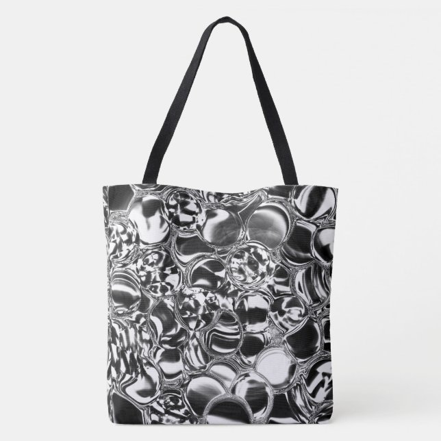 Silver bubbles with glass or metal tone tasche (Rückseite)