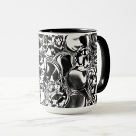 Silver bubbles with glass or metal tone tasse