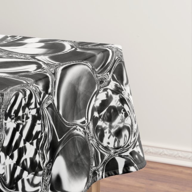 Silver bubbles with glass or metal tone tischdecke (Beispiel)