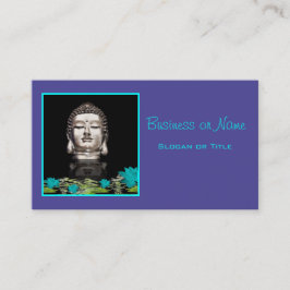 Silver Buddha Head Statue Visitenkarte