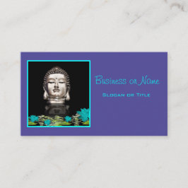Silver Buddha Head Statue Visitenkarte