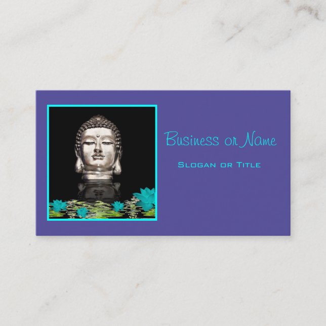 Silver Buddha Head Statue Visitenkarte (Vorderseite)