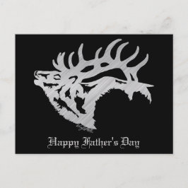 Silver Bull Elk Silhouette Postkarte