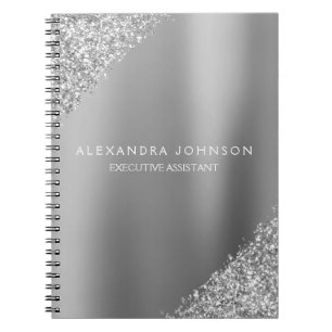 Silver Business Beruflich Sparkon Glitzer Notizblock